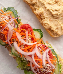 Lemony Hummus Sandwich
