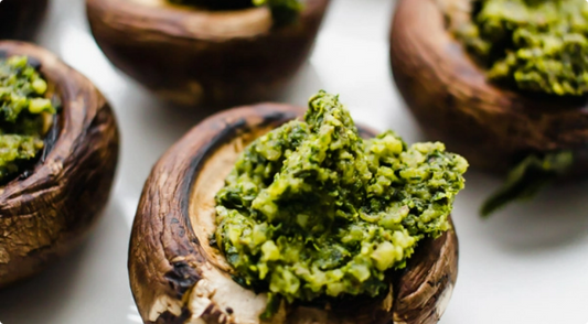 Pesto Stuffed Mushrooms