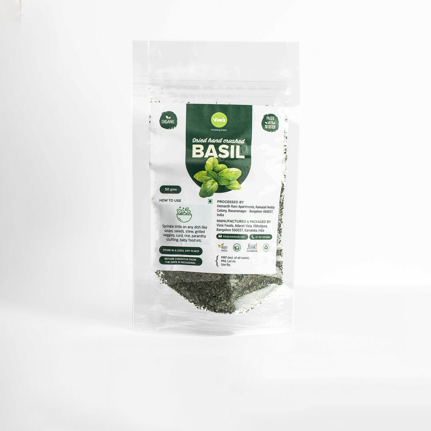 Dried Hand Crushed Basil
