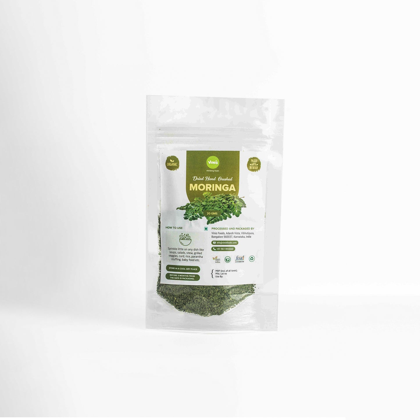 Dried Hand Crushed Moringa