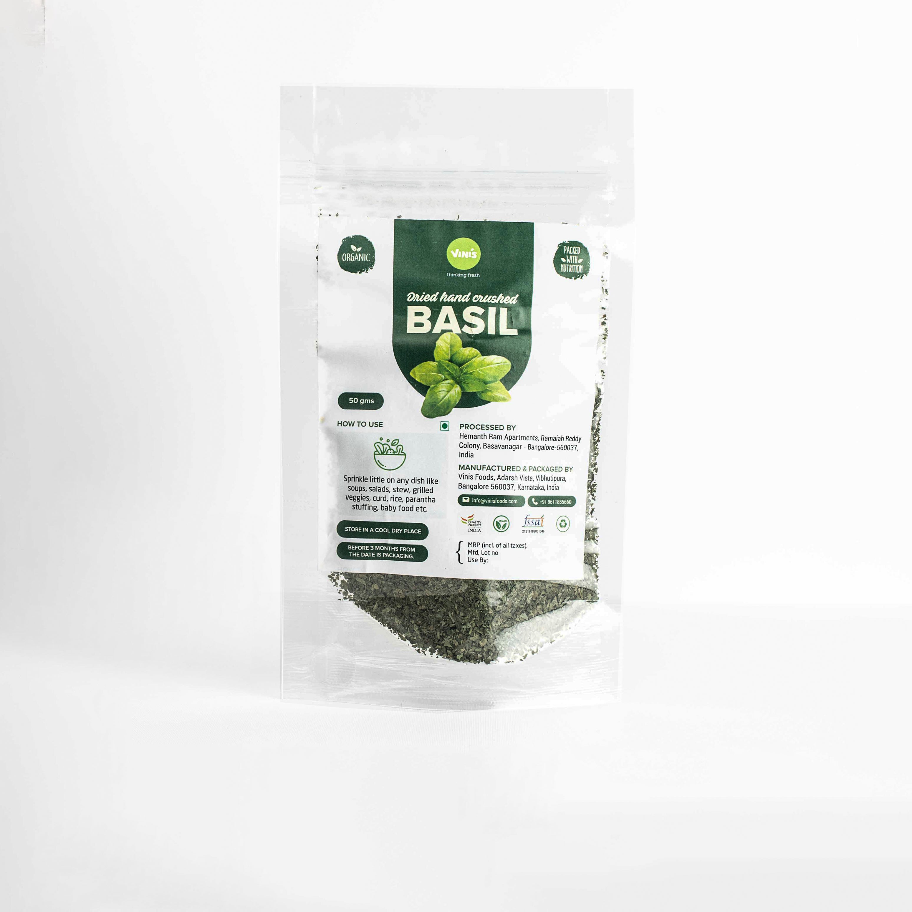 Dried Hand Crushed Basil - vinisfoodstore